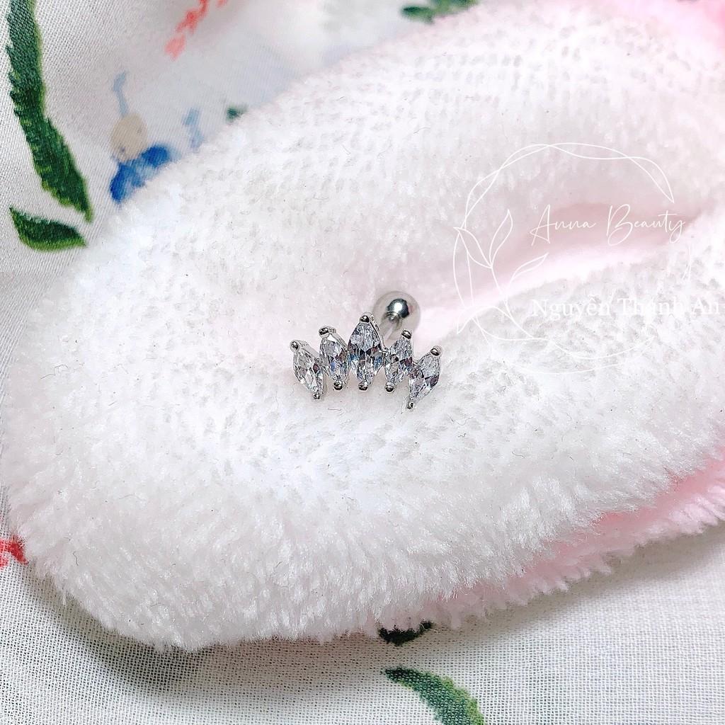 Khuyên tai đá xinh bằng thép y tế - XUÂN SHOP