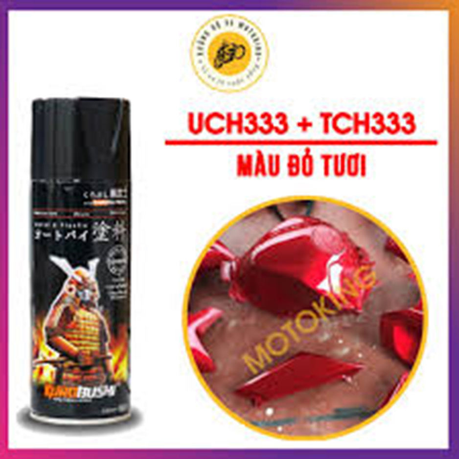 COMBO Sơn Samurai màu đỏ tươi UC+ TC H333 gồm 4 chai đủ quy trình