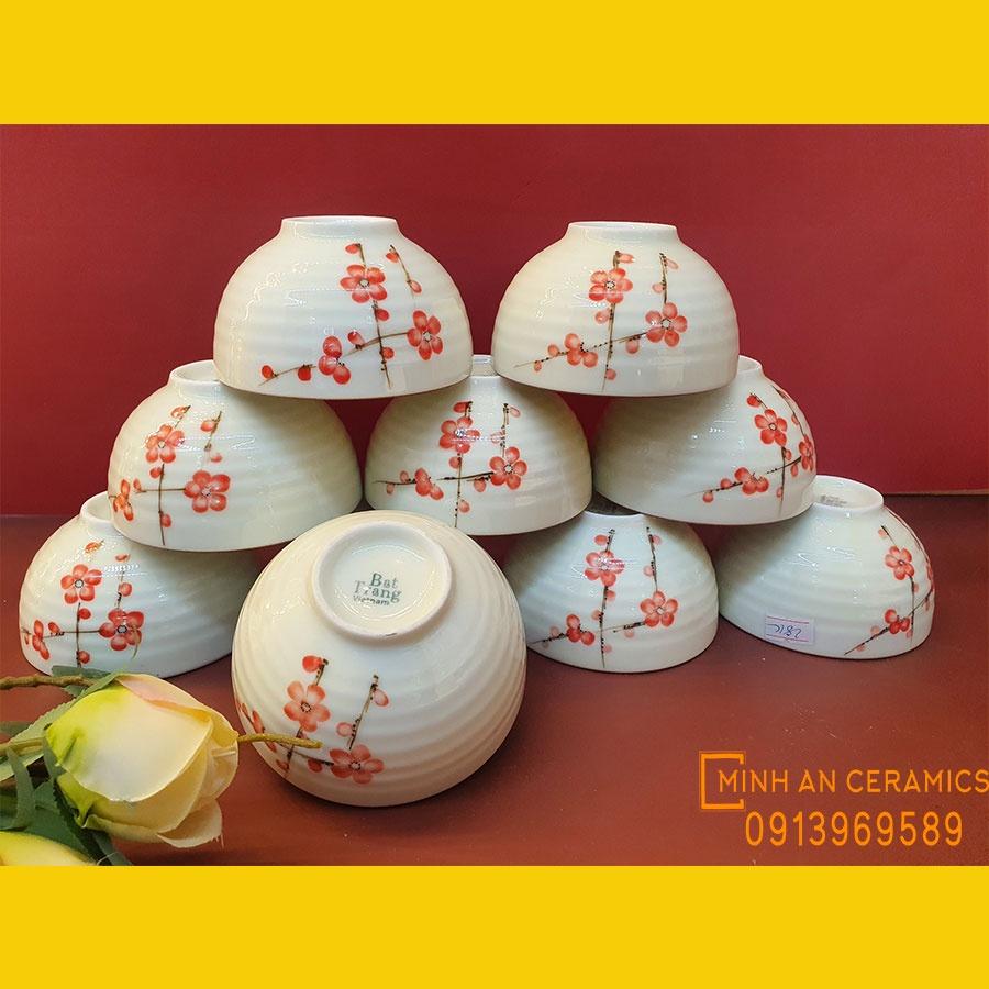 Combo 10 bát cơm gốm sứ Minh An Bát Tràng