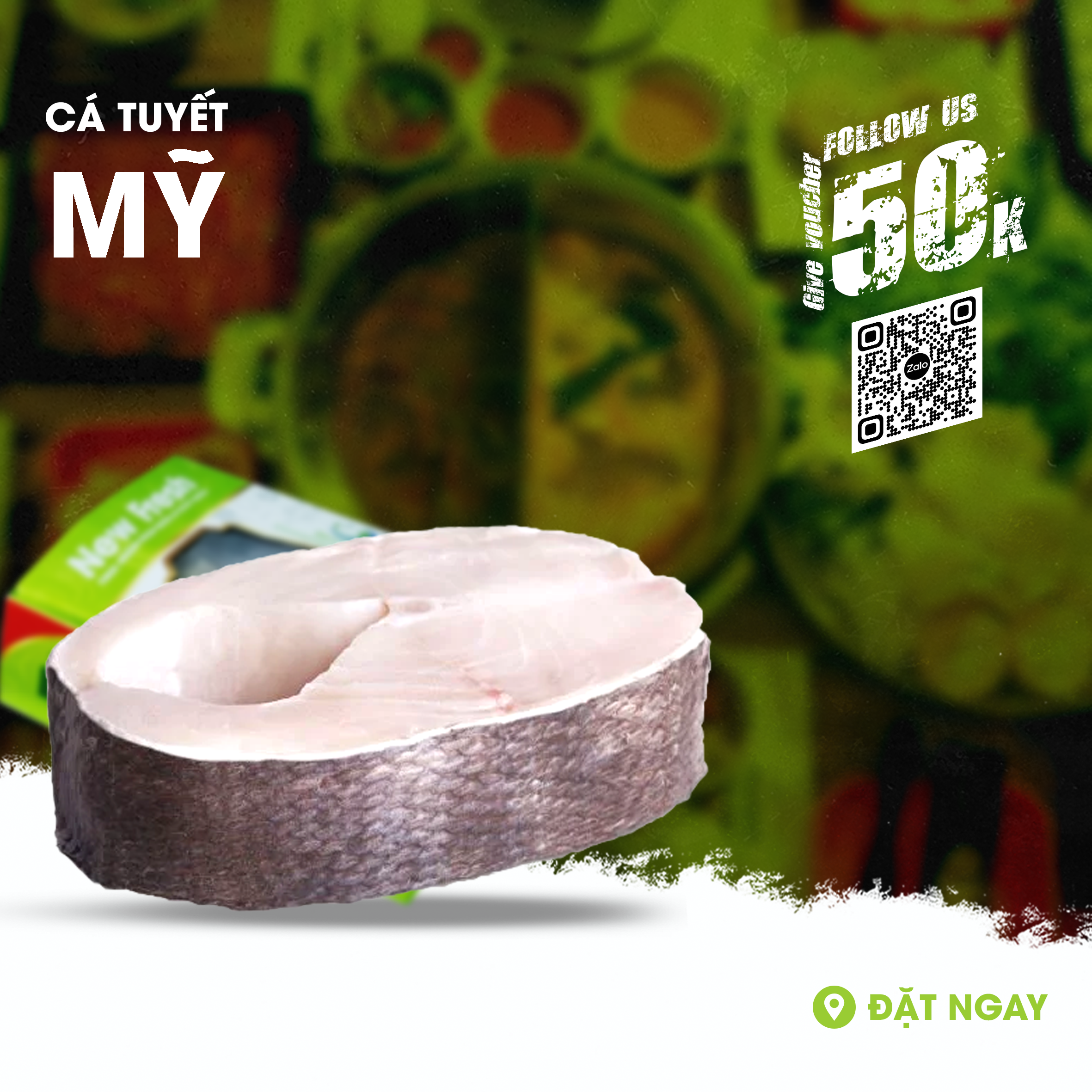 Cá Tuyết Đen Mỹ Cắt Khoanh Khay 1Kg