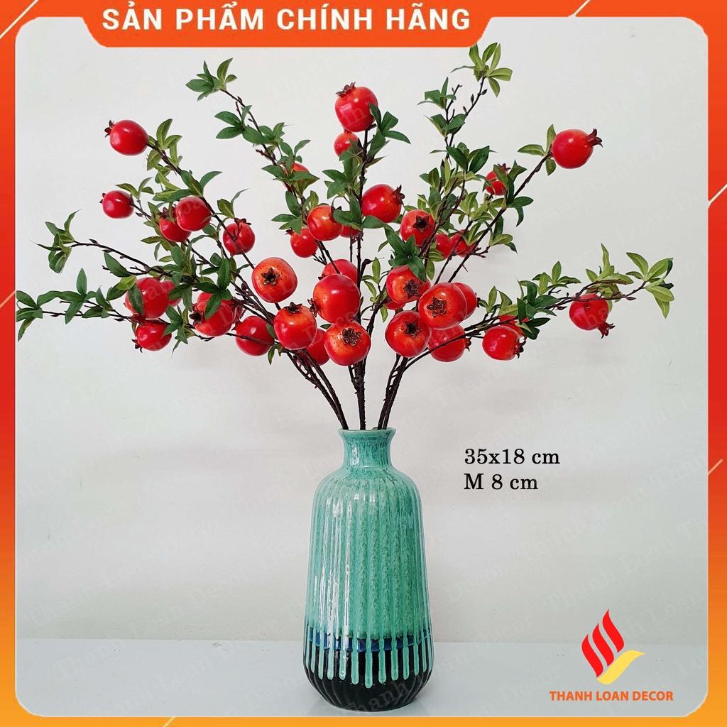 Lọ hoa gốm Bát Tràng cỡ to cao 35 cm - Bình hoa trang trí dáng bình dừa men xanh hỏa biến