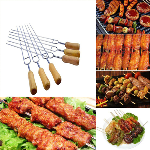 Bộ xiên nướng inox BBQ cao cấp 6 món chữ U không gỉ an toàn sử dụng