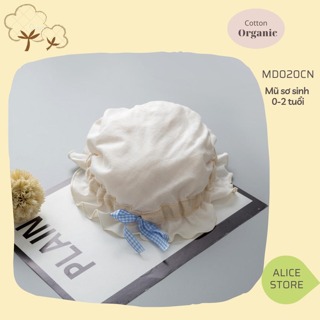 Mũ cho bé gái 0-1 tuổi mũ beanie trùm đầu 100% COTTON HỮU CƠ TỰ NHIÊN ORGANIC cực kỳ xinh xắn