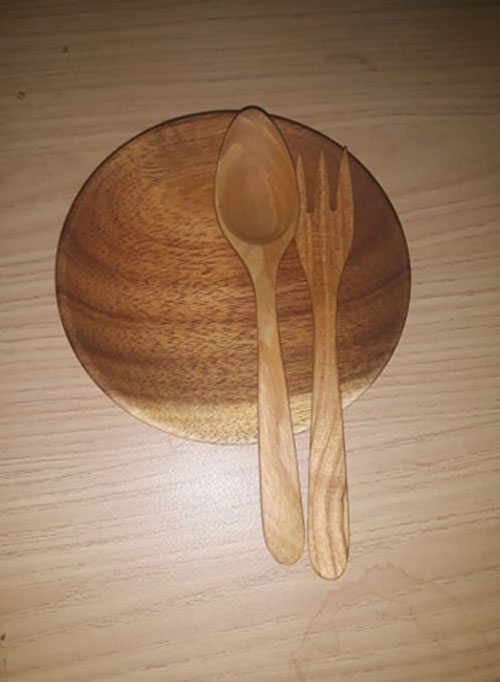Bộ thìa dĩa gỗ tần bì tiện dụng
