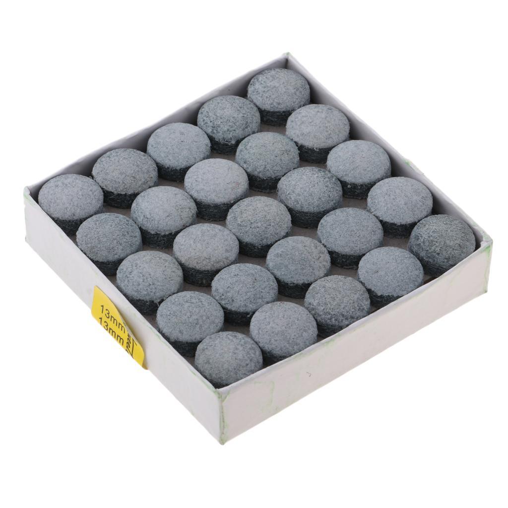 50pcs/Box Billiard Snooker Pool Leather Stick Tip Head Replacement 13mm