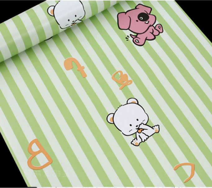 GIẤY DÁN TƯỜNG KHỔ 45CM X10M CHÓ SỌC XANH LÁ