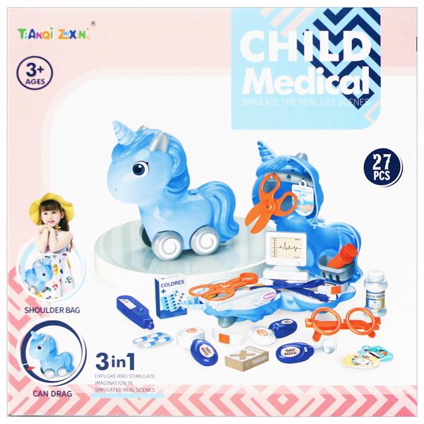 Đồ Chơi Túi Đeo Bác Sĩ Hình Unicorn Child Medical - TianQi ZhiXing 8023D (27 Chi Tiết)