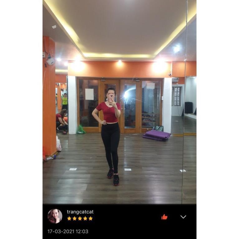Bộ đồ tập gym yoga aerobic nữ quần áo tập gym yoga aerobic nữ dáng đẹp quần dài áo cổ tim chất vải co giãn