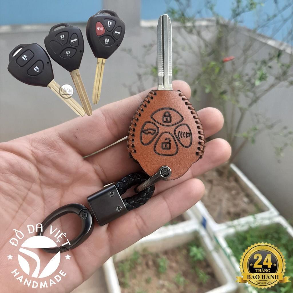 Bao da chìa khóa Toyota Vios, Yaris, Innova, Altis, Fortuner, Hilux, Camry da bò 100%, BH 2 năm