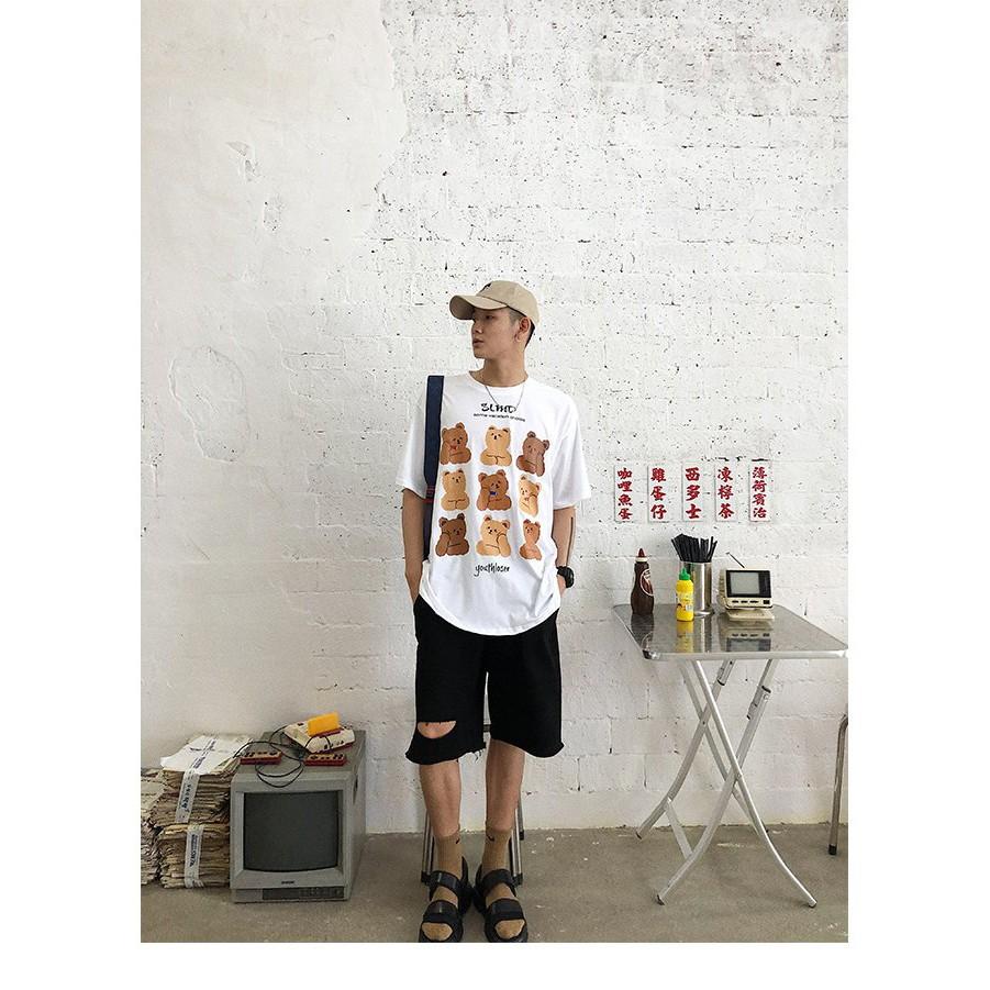 Áo Thun Gấu Nâu Unisex Giấu Quần