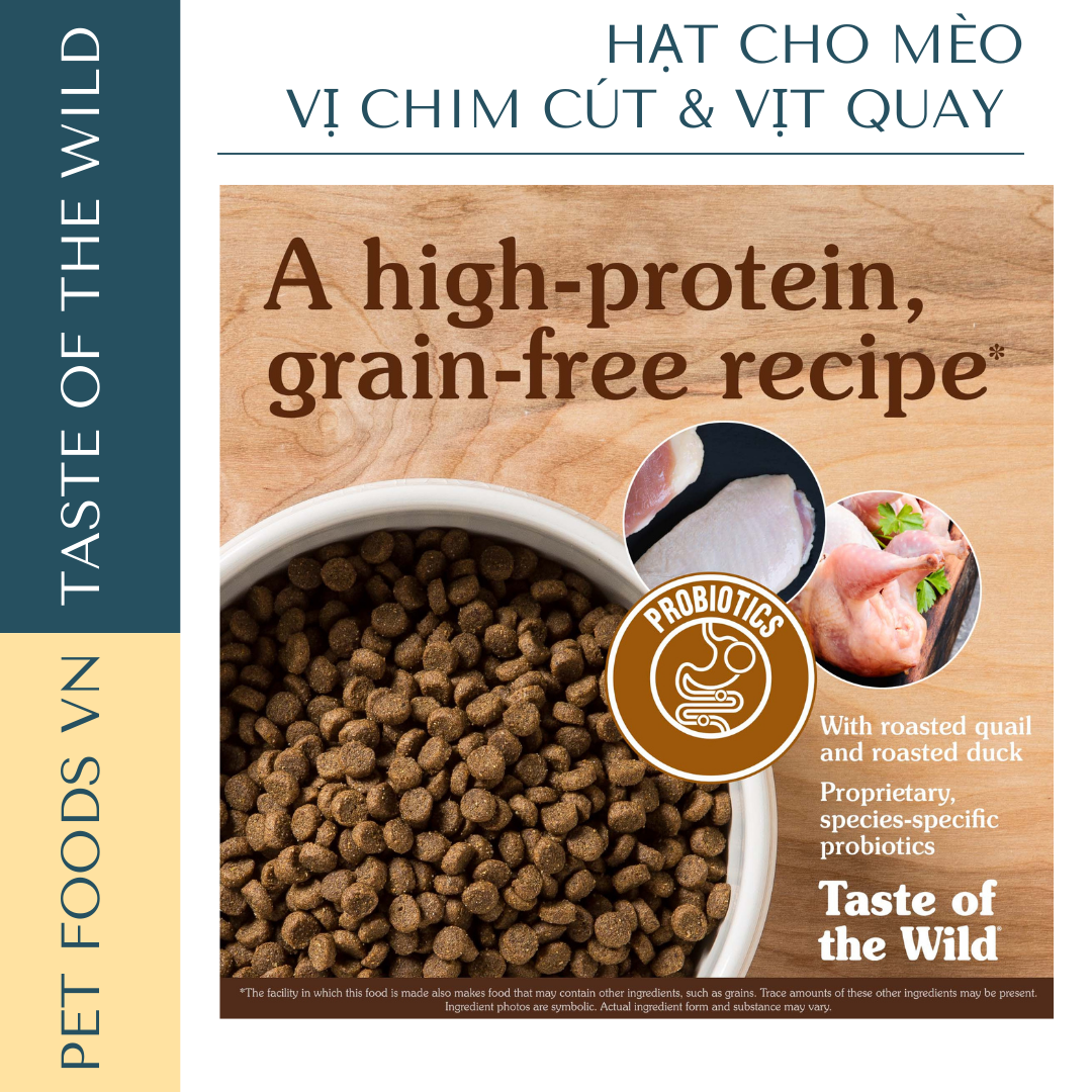 Hạt cho mèo TASTE OF THE WILD Lowland Creek vị Chim Cút và Vịt Quay