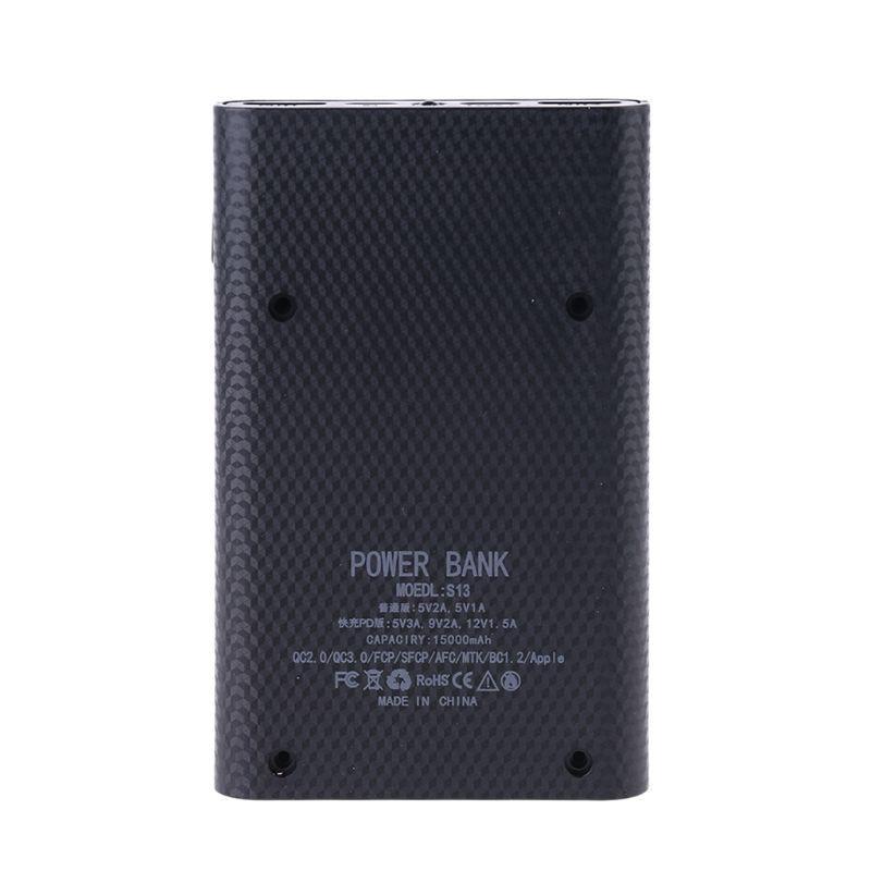 Cục Sạc Dự Phòng QC3.0 4 Pin 18650 Có Đèn led Cổng USB Loại C PD DIY