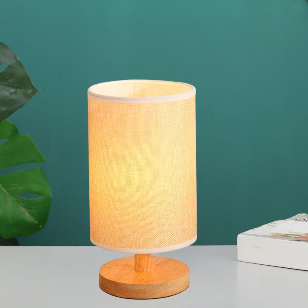 Bedside Table Lamp LED NightStand Light Fabric Shade Home Decor