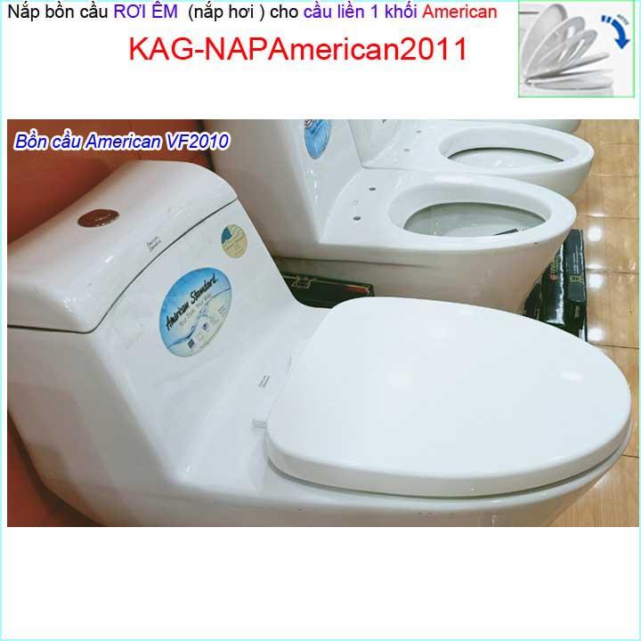 Nắp đậy cho bồn cầu 1 khối Amrerican VF2010- VF2011, nắp rơi êm bồn cầu khối KAG-NAP American2011 giá tốt chất lượng tốt