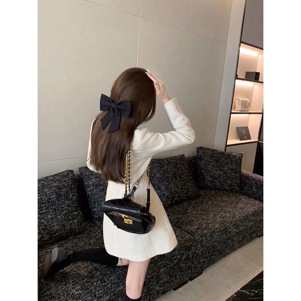 Váy Dạ Ngắn Thắt Nơ Phong Cách Retro Pháp