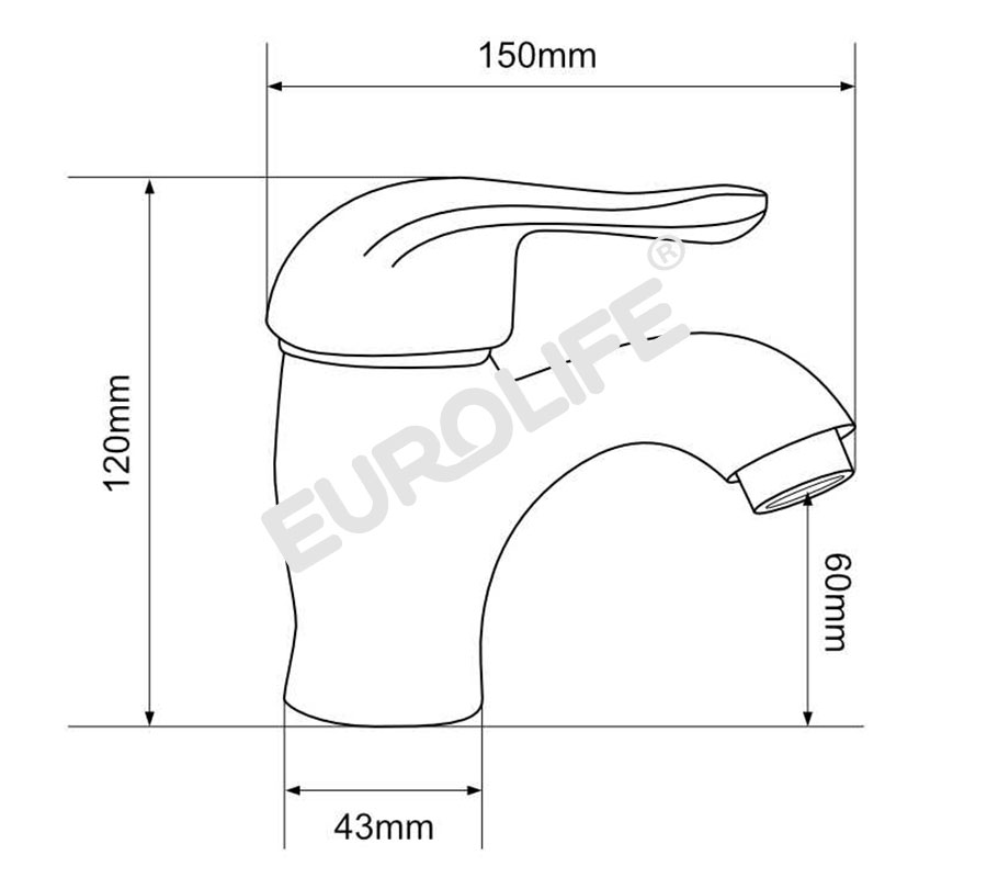 Vòi lavabo lạnh Eurolife EL-117 (Trắng bạc)