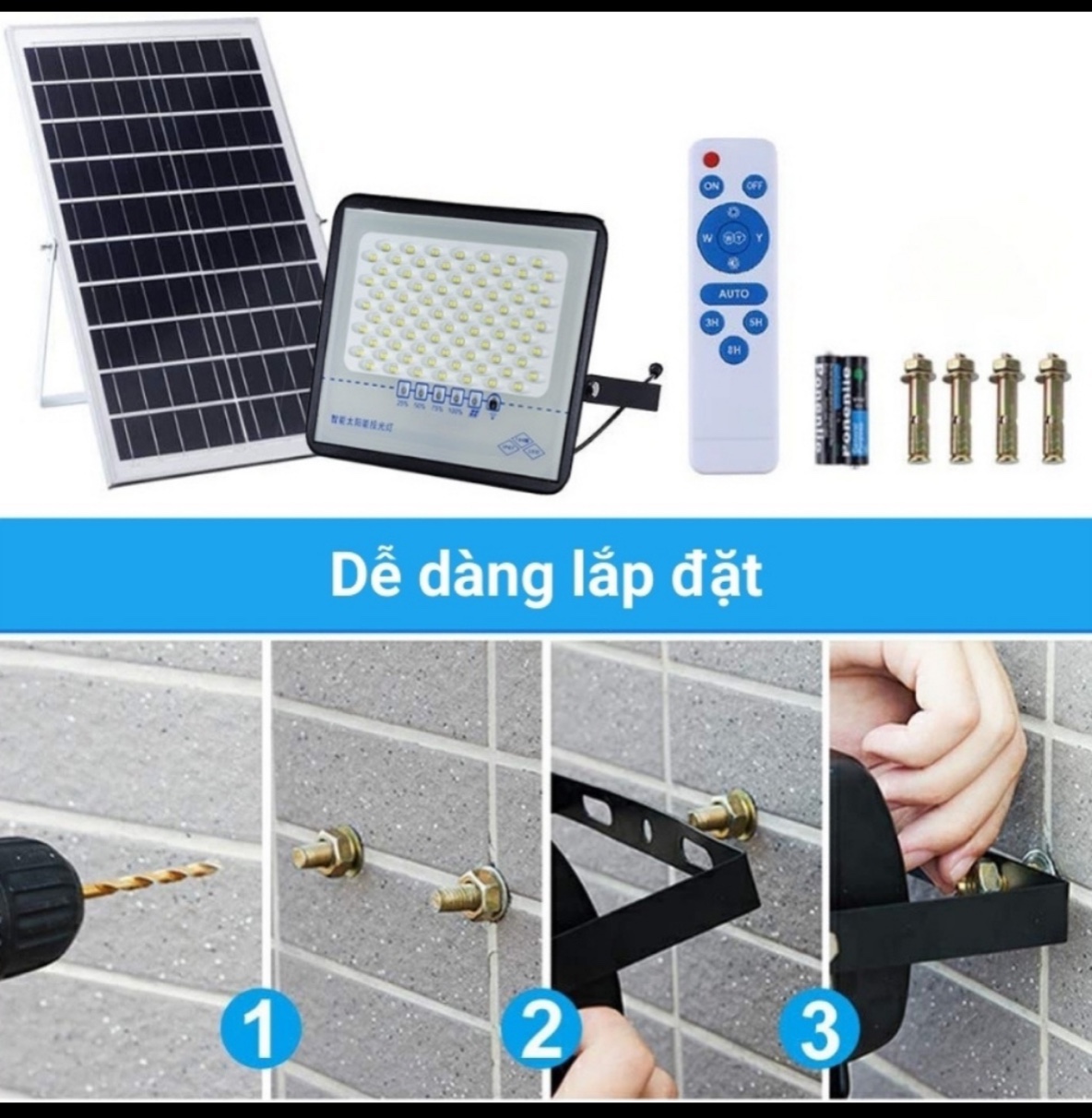 Đèn Năng lượng mặt trời Chống Lóa 300W 