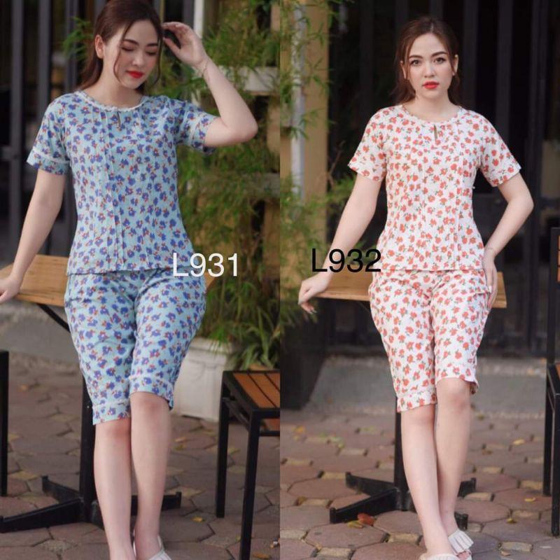 Đồ bộ mặc nhà lửng cổ ren rẻ đẹp 3 màu ảnh thât