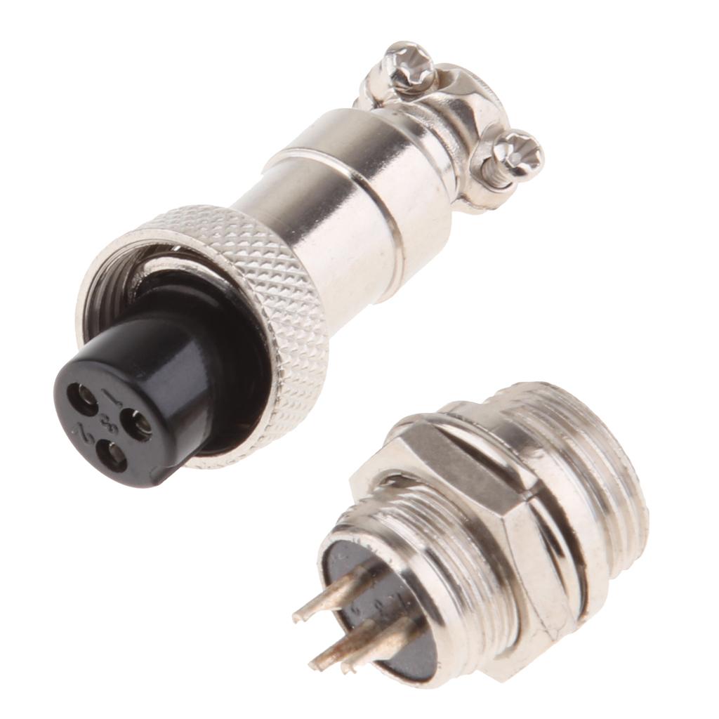 GX12 3Pin Waterproof Plug Socket Metal Aviation Wire Connector
