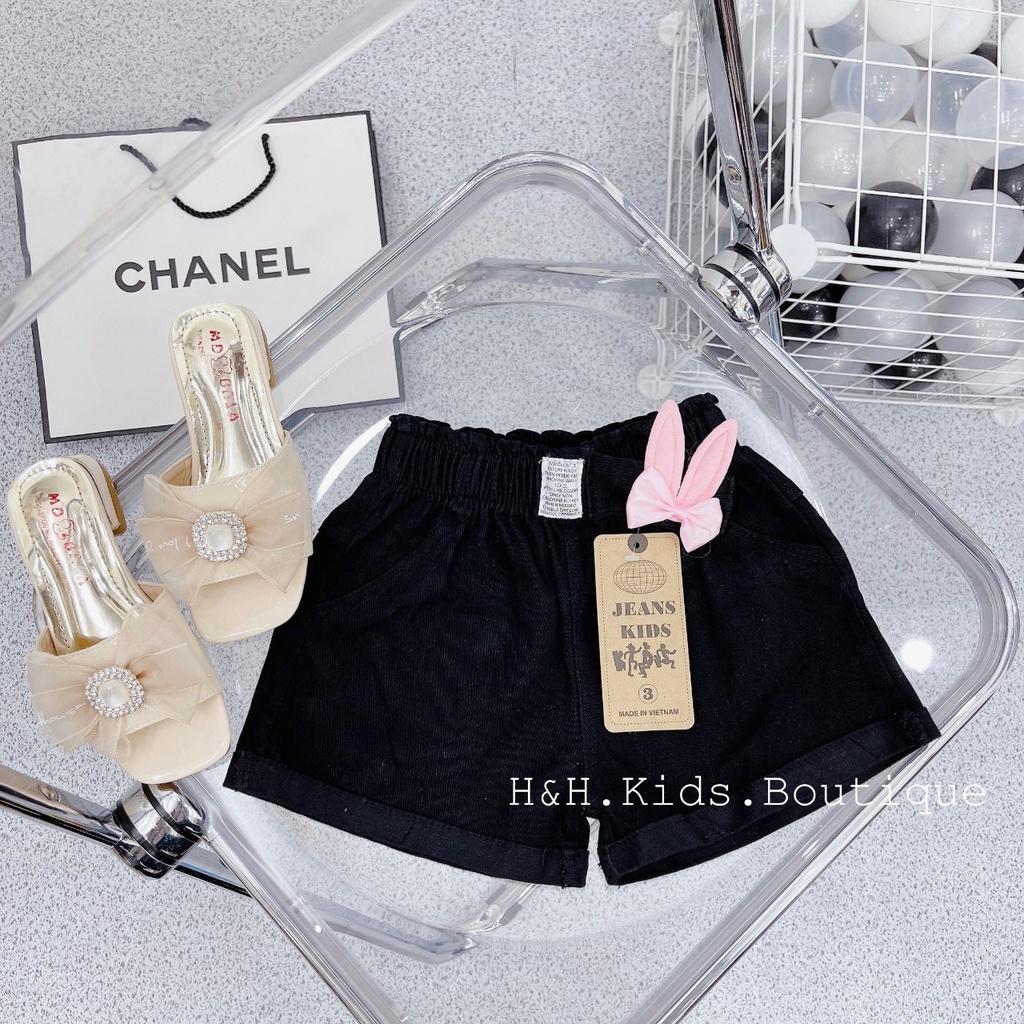 Quần sọt bé gái, quần sọt kaki tai thỏ ngộ nghĩnh, quần kiểu cho bé từ 9 đến 28kg