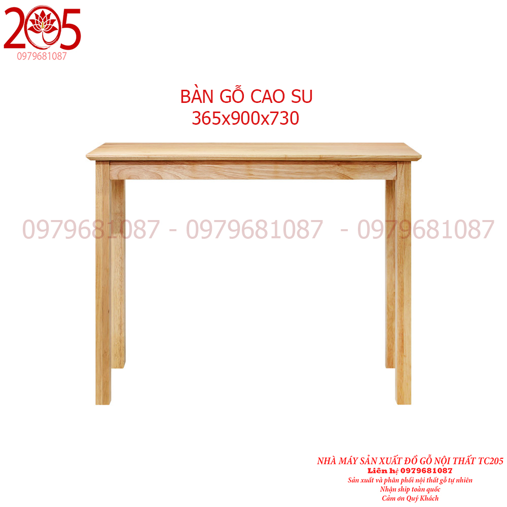 BÀN LÀM VIỆC TC205 - 900x365x730 CHÂN VUÔNG - GỖ CAO SU