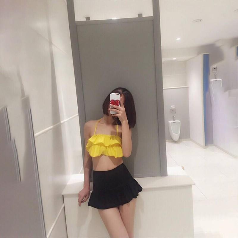 Đồ bơi Bikini 2 mảnh viền bèo đan lưng váy QP019