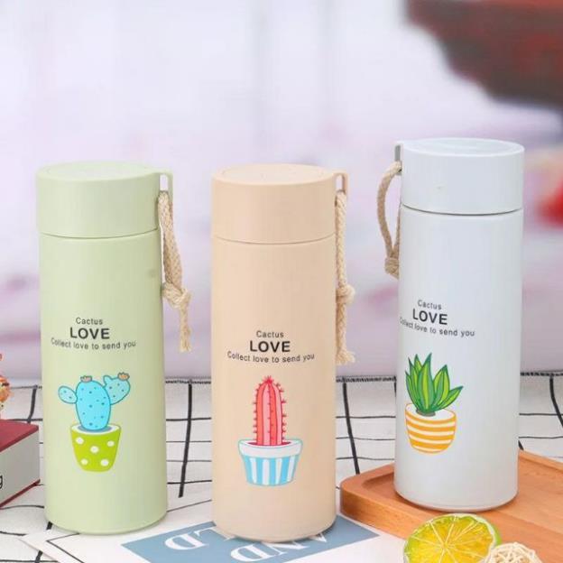 Bình nước thủy tinh cây hoạt hình 400ml