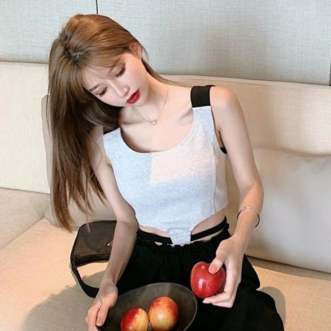 Áo ba lỗ nữ dây eo HAGA áo sát nách nữ croptop dây bấm quấn eo xinh xắn ASNBK10