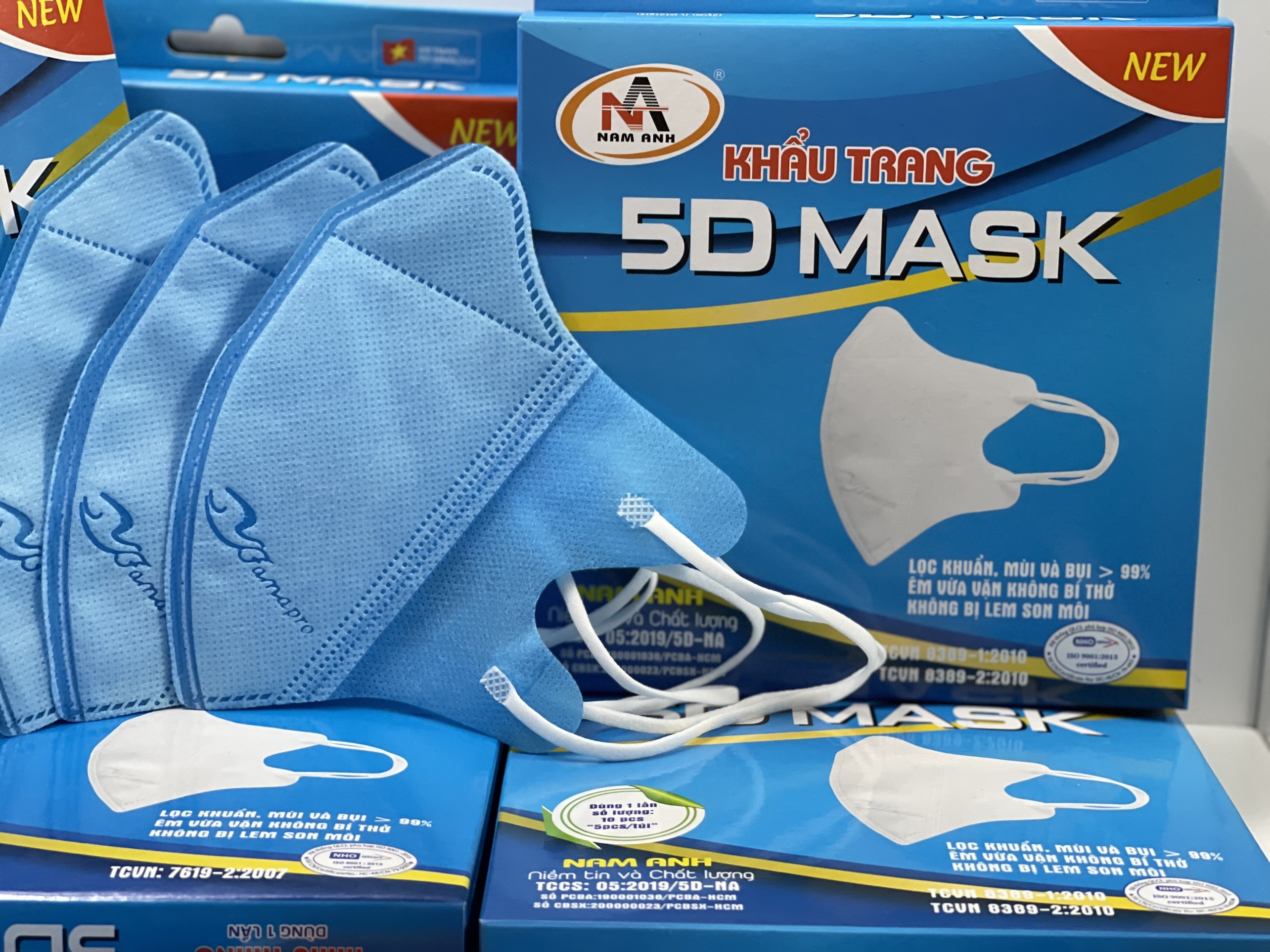 [HỘP - FAMAPRO 5D MASK] - Khẩu trang y tế kháng khuẩn 3 lớp Famapro 5D Mask (10 cái/ hộp) - COMBO 5 HỘP