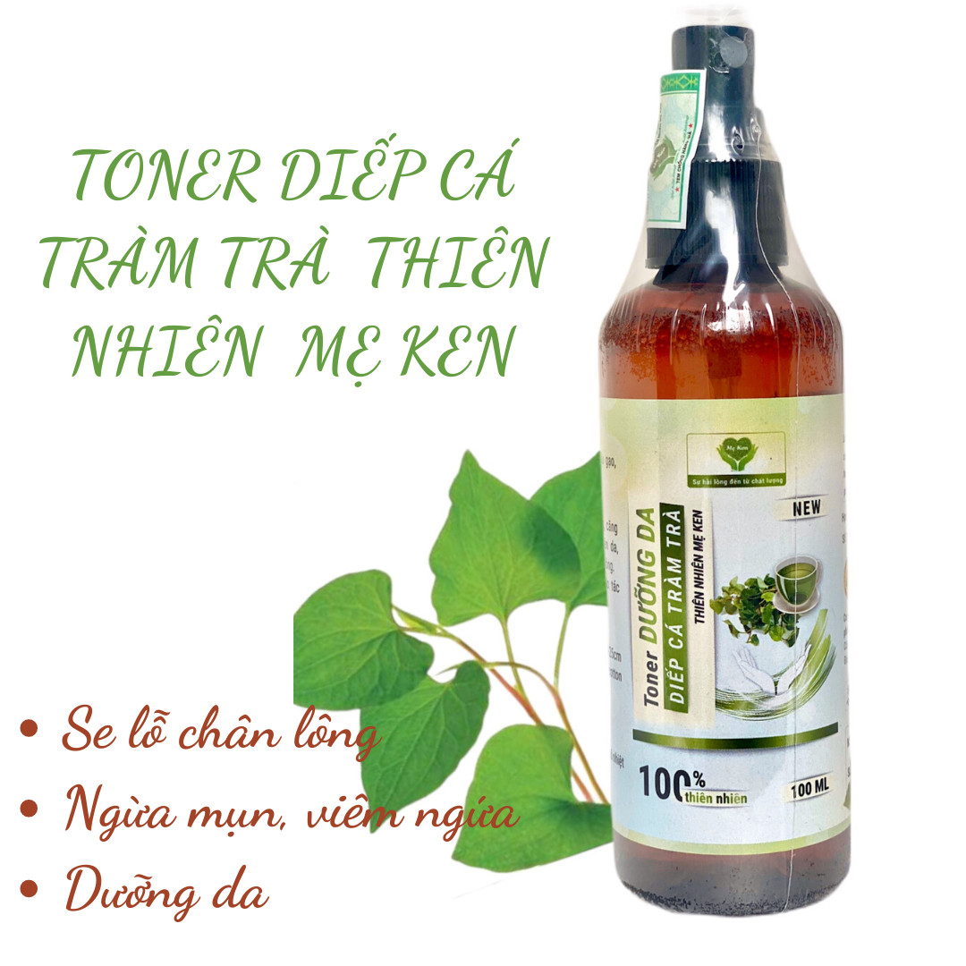 TONER DƯỠNG DA DIẾP CÁ TRÀM TRÀ THIÊN NHIÊN MẸ KEN 100ML - giảm viêm mụn. mờ thâm mụn