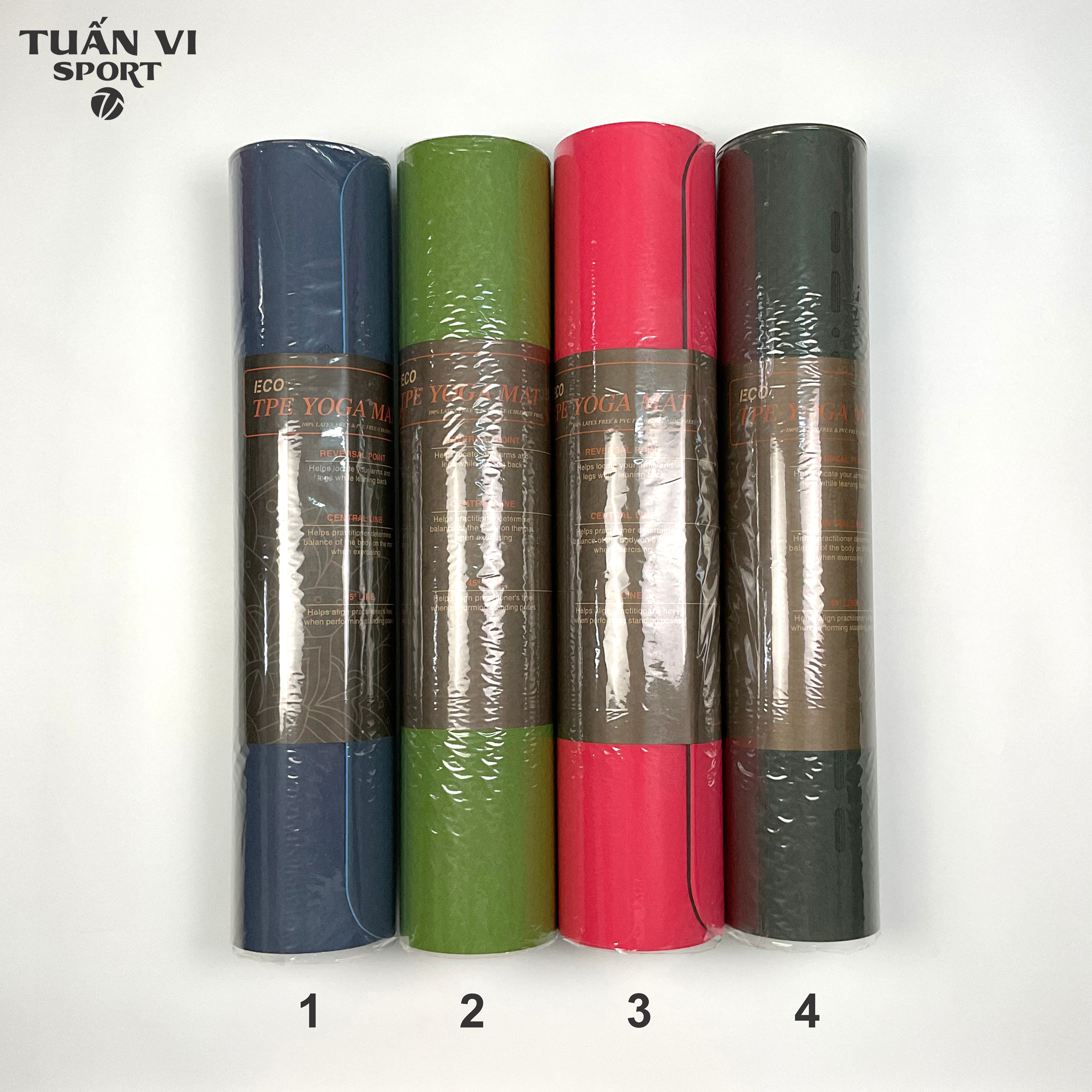 Thảm tập Yoga, Gym, Fitness  Định Tuyến ECO 2 lớp TPE dày 6mm chống trơn trượt , tập thể dục thể thao tại nhà  ( Tặng kèm túi đựng thảm