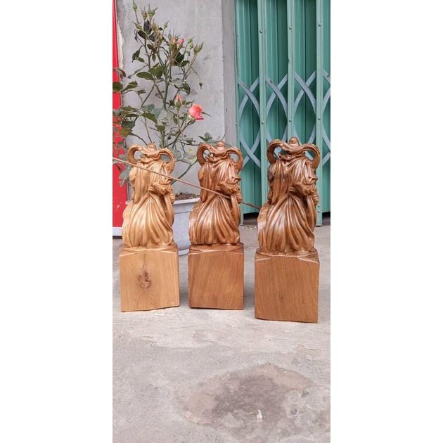 Tượng Quan Công bằng gỗ để bàn gỗ bách xanh thơm nức kt cao 30×10×9cm - MINH Crafts