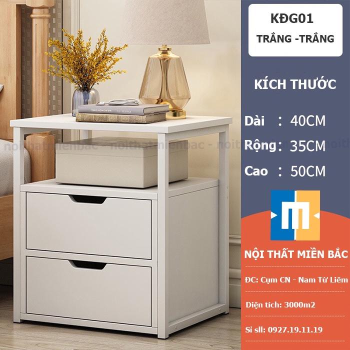 Kệ tủ đầu giường phong cách CHÂU ÂU ANA, có 2 ngăn kéo đựng đồ, khung sắt sơn tĩnh điện cao cấp - KDG01