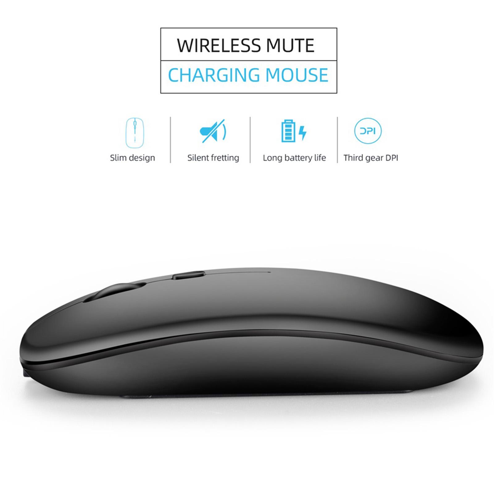 HXSJ M90 Dual Mode Wireless Mouse BT5.0 2.4G Optical Mouse Ergonomic Rechargeable Mice 1600DPI(White)