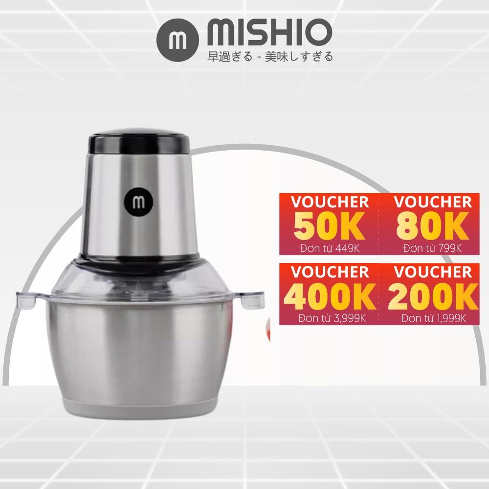 Máy xay thịt cối inox 304 1.8L Mishio MK157 motor đồng nguyên chất 300w bảo hành 18 tháng
