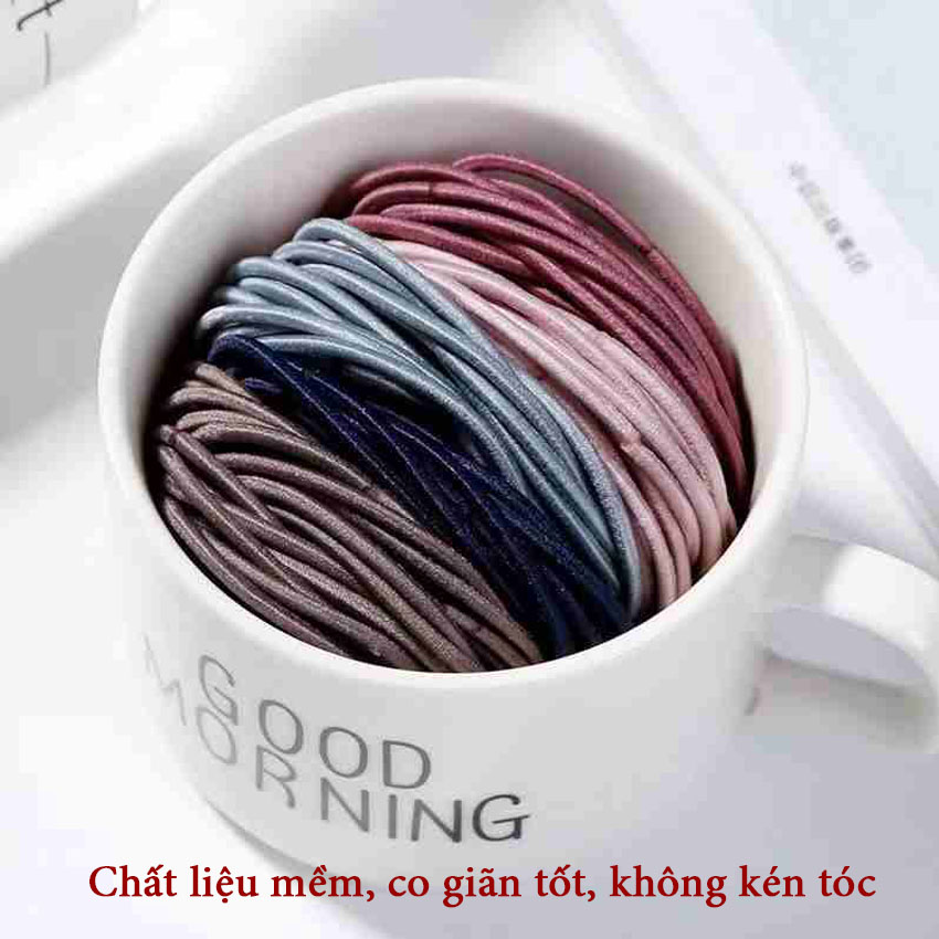 Dây buộc tóc nữ nhiều màu NASI xinh xắn không kén tóc thun cột tóc nữ mềm co giãn tốt phụ kiện tóc giao ngẫu nhiên