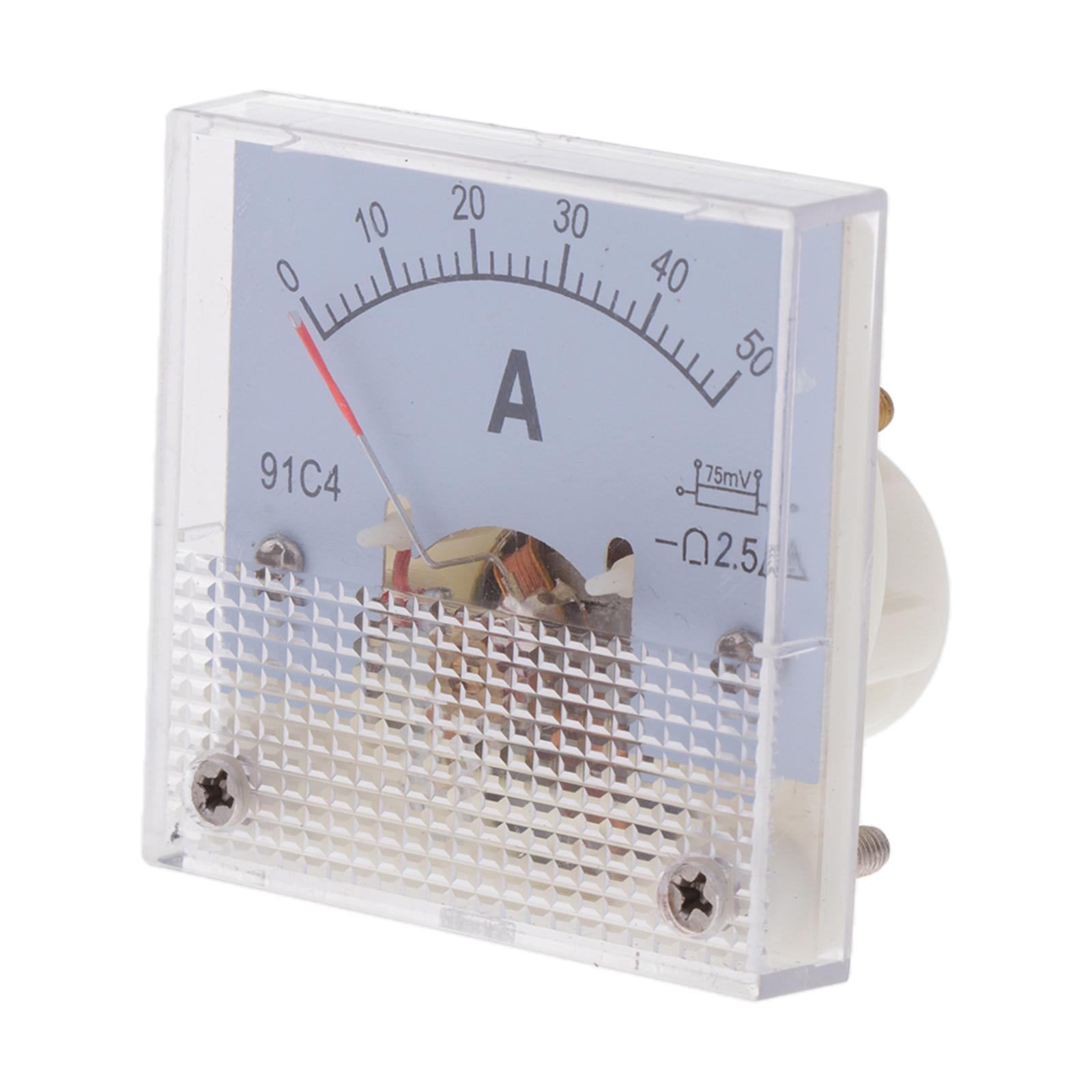 2Pcs DC Ammeter Analog Panel Meter Amp Meter Current Panel Meter Gauge 50A