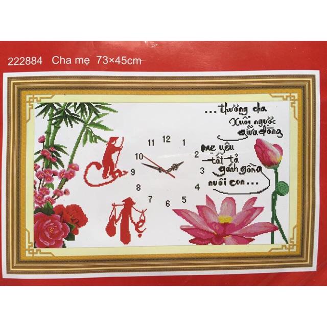Tranh thêu chữ thập Cha Mẹ 222884  chưa thêu