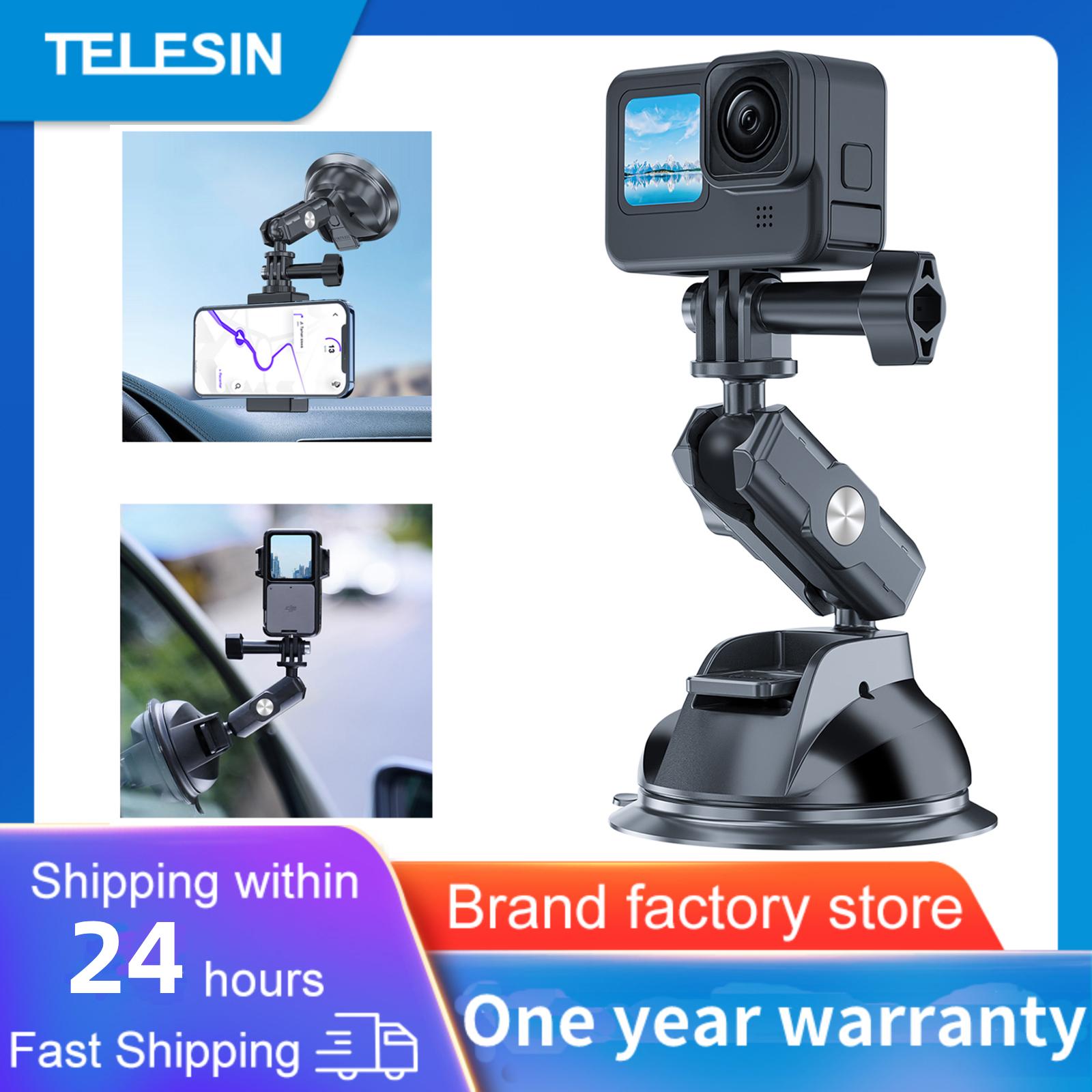 Máy ảnh hành động điện thoại Telesin Car Cup Descent 360 có thể điều chỉnh 1/4 Bộ chuyển đổi tiêu chuẩn cho GoPro Insta360 DJI Action SMART Điện thoại