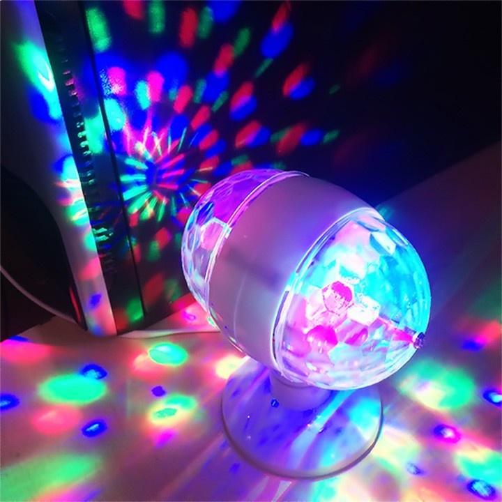 Bộ 2 Đèn LED 7 màu trang trí Sunha, led vũ trường LED xoay 2 đầu 7 màu sân khấu chớp theo nhạc, đèn trang trí,SUNHA