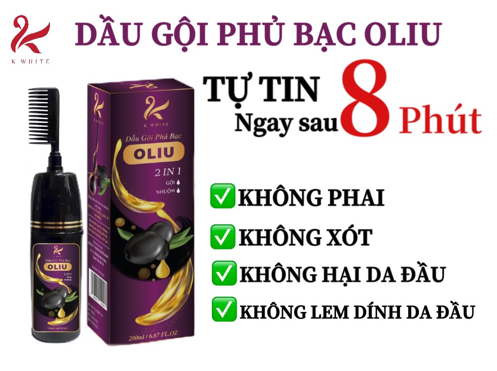 [Hàng Chính Hãng Kwhite] Dầu Gội Phủ Bạc OLIU