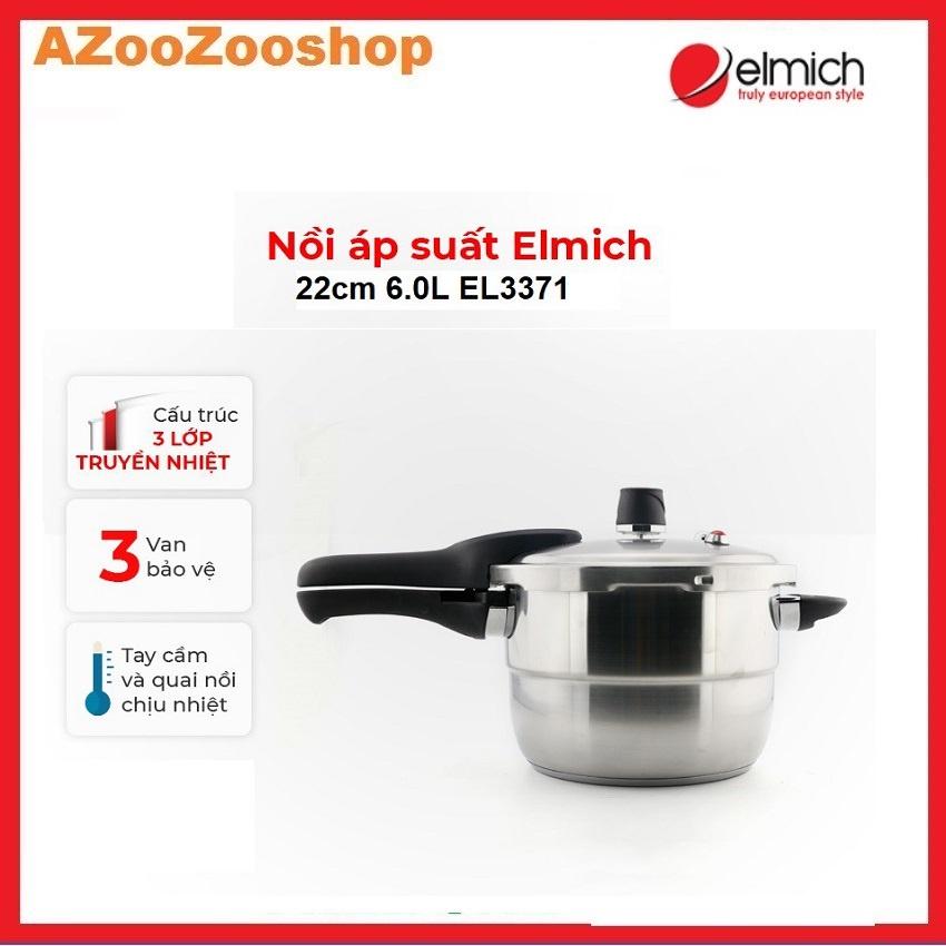 Nồi Áp Suất Inox 304 Elmich 20cm 4.0L EL3369, Elmich 22cm 6.0L EL3371