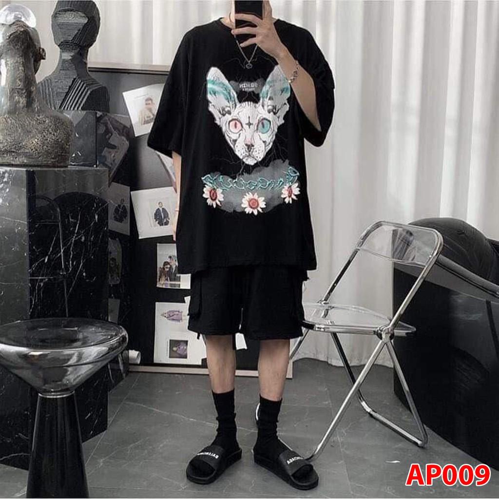 Áo thun Unisex nam nữ tay lỡ oversize phom rộng