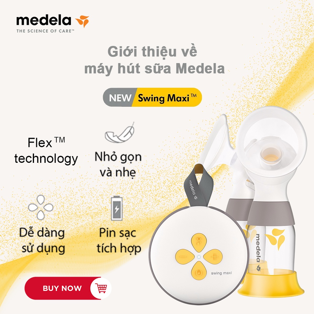 Máy hút sữa Medela Swing Maxi Plus 2.0 | Máy hút điện đôi - Có pin sạc tích điện, phễu Flex vành silicone, công nghệ 2 Phase Expression, Không cần cắm điện khi sử dụng, tiện lợi khi di chuyển