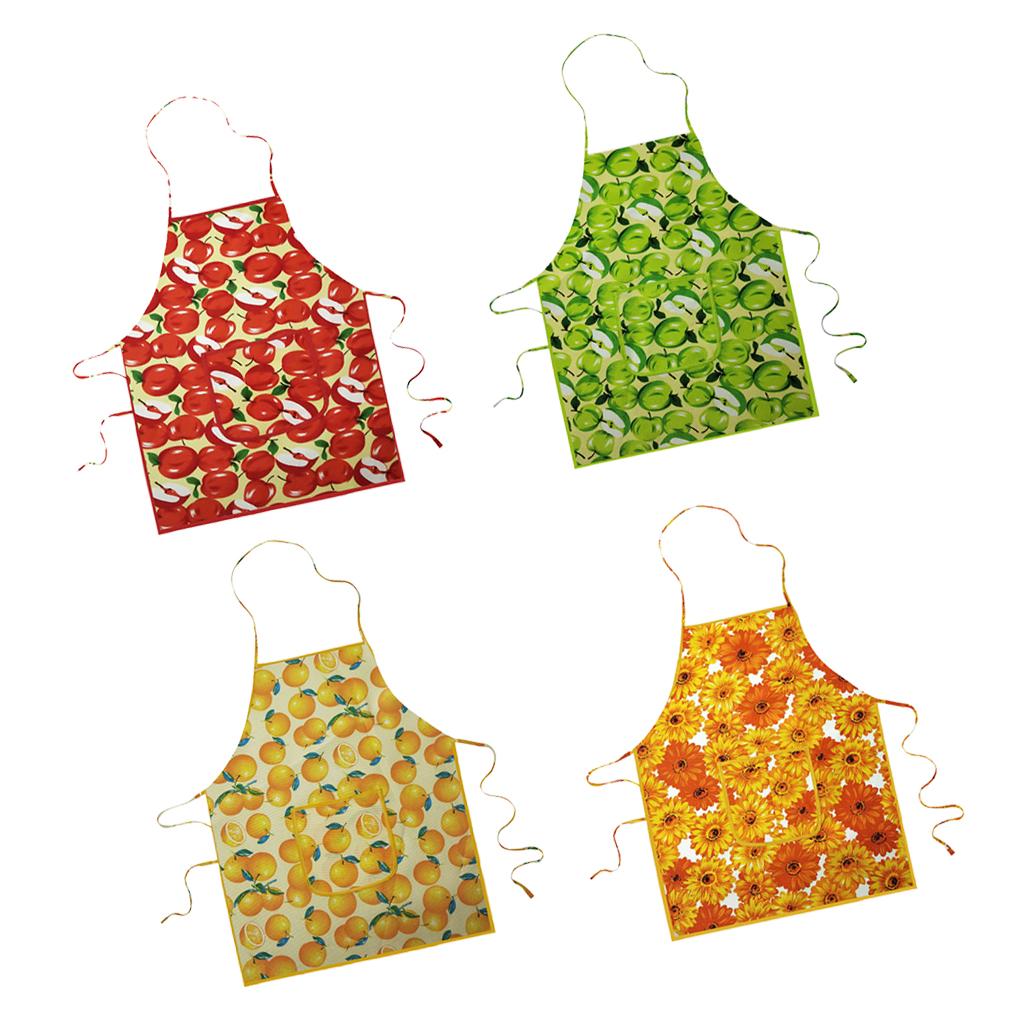 Printed Apron Cotton Fruit Pattern Apron for Unisex Red Apple