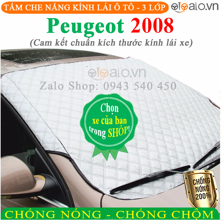 Bạt Phủ Ô Tô Peugeot 2008 Cao Cấp 3 Lớp Chống Nắng Nóng Chống Nước Chống xước