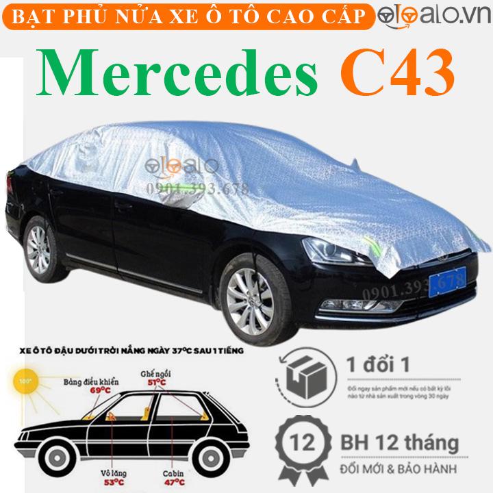 Bạt trùm phủ nửa nóc xe Mercedes Benz C43 cải dù 3 lớp cao cấp BPNX - OTOALO