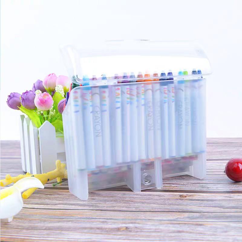 BỘ 64 cây bút màu sáp mẫu mới có hộp đựng bằng nhựa (MS02)