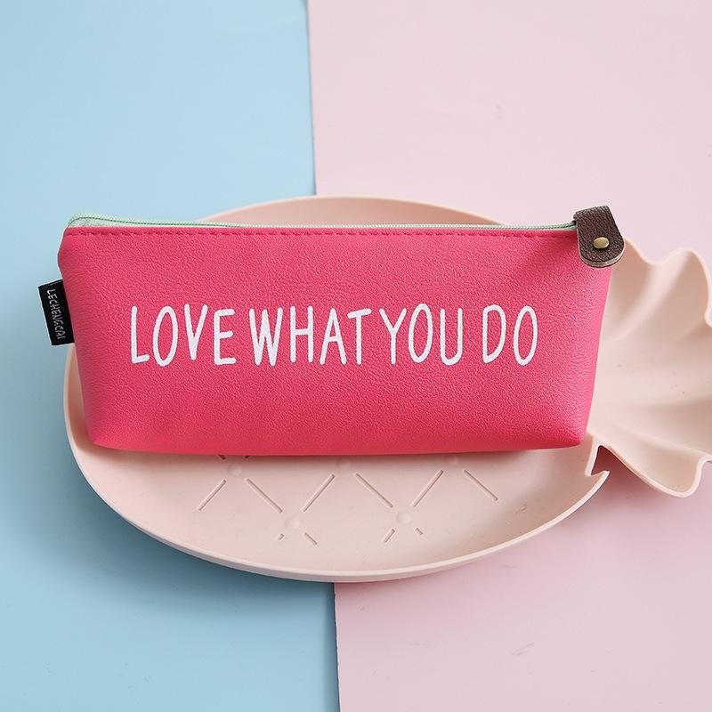 Hộp Đựng Bút Học Sinh Bằng Da Chống Thấm Nước Love What You Do BU16