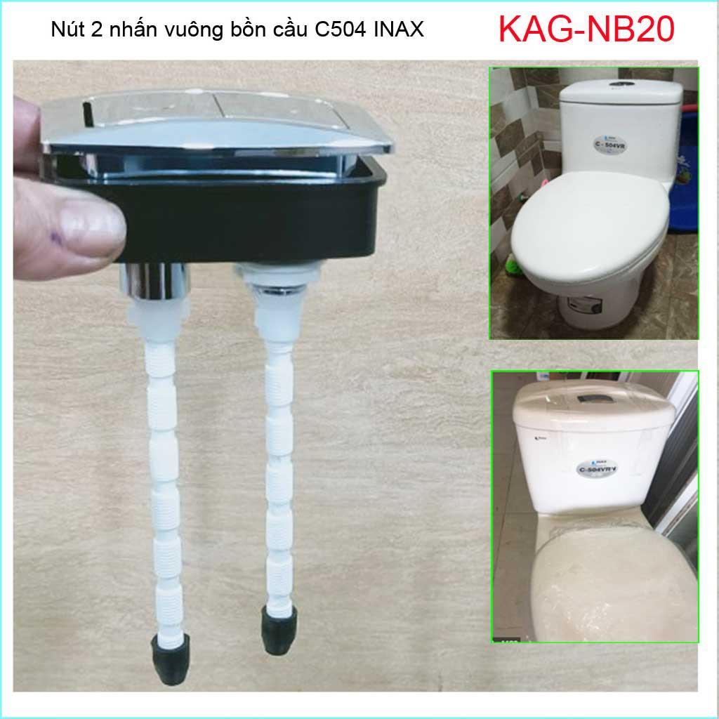 Nút nhấn cầu Inax C504-702 nút nhấn cầu xả 2 nhấn chữa nhật Kace KAG-NB20